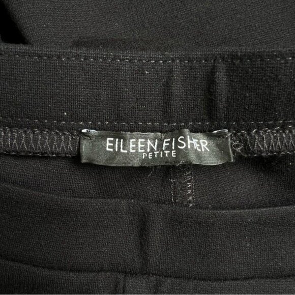Eileen Fisher Slim Ponte Pant with Leather Striped Sides - PL - Picture 4 of 6
